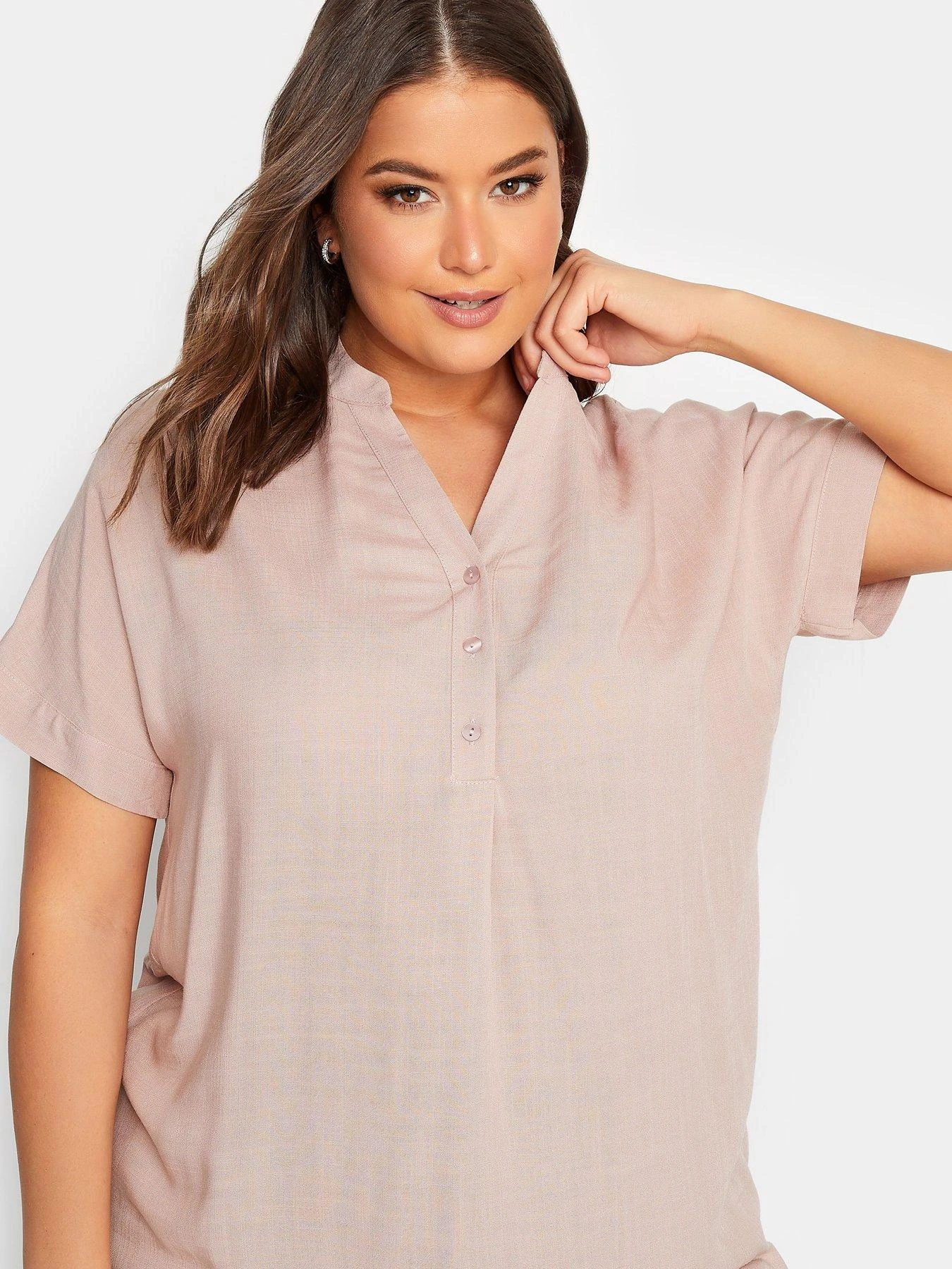 Yours Half Placket Blouse - Pink 6 Yours Half Placket Blouse - Pink - Image 4