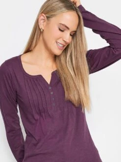 Long Tall Sally Dark Red Ls Henley Top -RIVE IS Clothing Shop VOGVW SQ4 0000000017 RED MDd