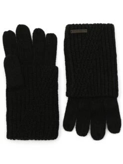 AllSaints Travelling Rib Fioldober Knit Gloves - Black