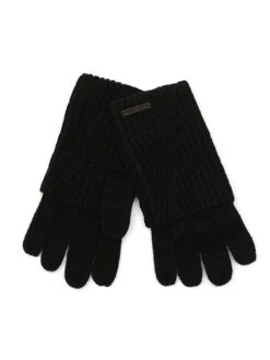 AllSaints Travelling Rib Fioldober Knit Gloves - Black -RIVE IS Clothing Shop VOGWA SQ3 0000000004 BLACK SLd1