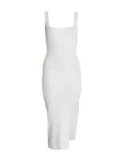 Quiz White Knitted Bodycon Midi Dress -RIVE IS Clothing Shop VOOLQ SQ4 0000000013 WHITE MDd