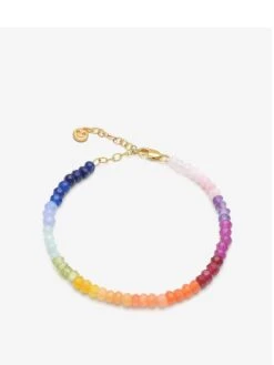 Rachel Jackson London Rainbow Happy Face Gemstone Bracelet