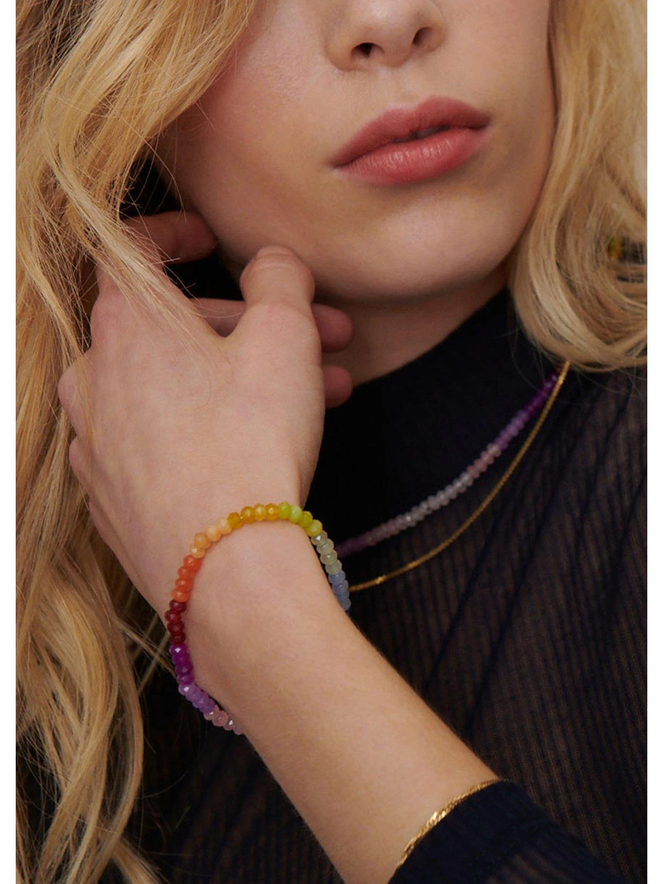 Rachel Jackson London Rainbow Happy Face Gemstone Bracelet 4 Rachel Jackson London Rainbow Happy Face Gemstone Bracelet - Image 2