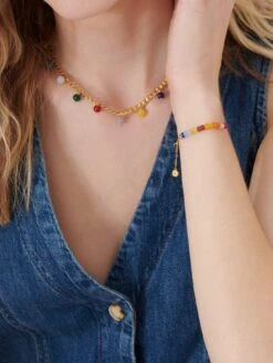 Rachel Jackson London Rainbow Happy Face Gemstone Bracelet 12 Rachel Jackson London Rainbow Happy Face Gemstone Bracelet -RIVE IS Clothing Shop VOTE6 SQ4 0000000036 GOLD SLd1