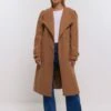 RI Petite Petite Wrap Coat - Light Brown