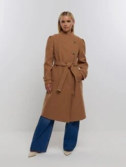 RI Petite Petite Wrap Coat - Light Brown -RIVE IS Clothing Shop VOTEB SQ3 0000001277 LIGHT BROWN MDo