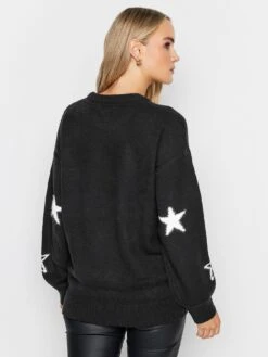 Long Tall Sally Mono Star Jacquard Jumper -RIVE IS Clothing Shop VOWW2 SQ2 0000000004 BLACK MDb