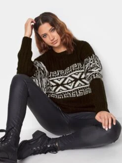 Long Tall Sally Mono Tassel Jaquard Jumper -RIVE IS Clothing Shop VOWW4 SQ4 0000000004 BLACK MDd