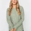 Long Tall Sally Sage Slash Neck Jumper