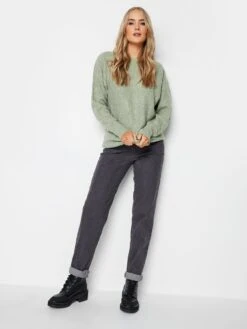 Long Tall Sally Sage Slash Neck Jumper -RIVE IS Clothing Shop VOWWY SQ3 0000000047 GREEN MDo