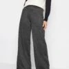 Long Tall Sally Ponte Wide Leg Trousers Charcoal 34"