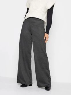Long Tall Sally Ponte Wide Leg Trousers Charcoal 34"