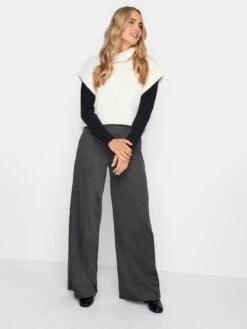 Long Tall Sally Ponte Wide Leg Trousers Charcoal 34" -RIVE IS Clothing Shop VOWXC SQ4 0000000005 GREY MDd