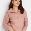 Long Tall Sally Pink Marl Zip Funnel Jumper
