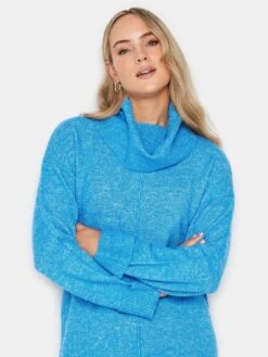Long Tall Sally Blue Boxy Roll Neck Tunic -RIVE IS Clothing Shop VOX78 SQ4 0000000020 BLUE MDd