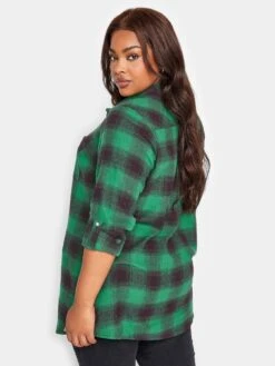 Yours Brushed Boyfriend Shirt Green Check -RIVE IS Clothing Shop VOX7A SQ2 0000000063 PINK MDb
