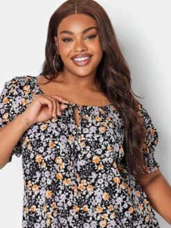 Yours Sb Gypsy Top Black/orange Ditsy Floral -RIVE IS Clothing Shop VOX8G SQ4 0000000004 BLACK MDd