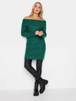 Long Tall Sally Dark Green Bardot Tunic