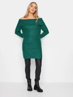 Long Tall Sally Dark Green Bardot Tunic -RIVE IS Clothing Shop VOX9E SQ3 0000000047 GREEN MDo