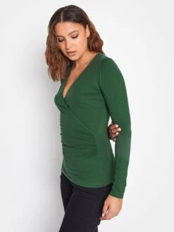 Long Tall Sally Green Jersey Wrap Top -RIVE IS Clothing Shop VOX9J SQ4 0000000047 GREEN MDd