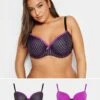 Yours 2 Pack Padded Narrow Stripe T Shirt Bra - Pink -RIVE IS Clothing Shop VP08S SQ1 0000000063 PINK MDf