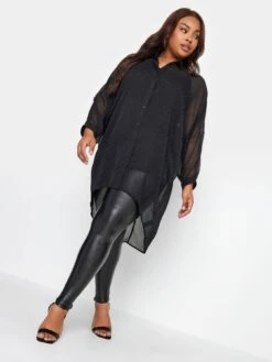 Yours Extreme Dip Back Stud Shirt - Black 8 Yours Extreme Dip Back Stud Shirt - Black -RIVE IS Clothing Shop VP09D SQ3 0000000004 BLACK MDo