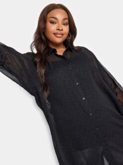 Yours Extreme Dip Back Stud Shirt - Black 9 Yours Extreme Dip Back Stud Shirt - Black -RIVE IS Clothing Shop VP09D SQ4 0000000004 BLACK MDd