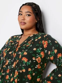 Yours Pintuck Shirt Black/red Floral -RIVE IS Clothing Shop VP09G SQ4 0000000004 BLACK MDd