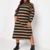 Yours Oversized Long Sleeve T-Shirt Jumbo Stripe Dress With Cuff -  Natural/Black -RIVE IS Clothing Shop VP0AL SQ1 0000000003 NATURAL MDf