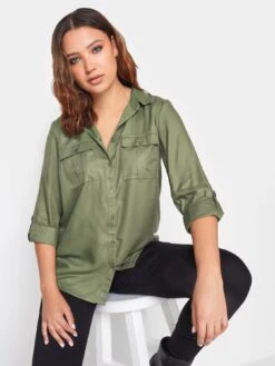 Long Tall Sally Khaki Utility Shirt