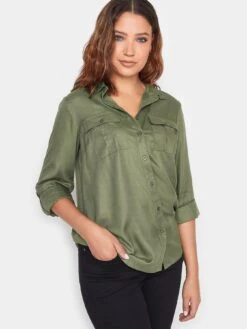 Long Tall Sally Khaki Utility Shirt -RIVE IS Clothing Shop VP0BP SQ4 0000000047 GREEN MDd