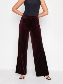 Long Tall Sally Purple Velour Wide Leg 34"