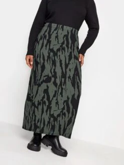 Yours Tube Skirt Khaki Jumbo Text