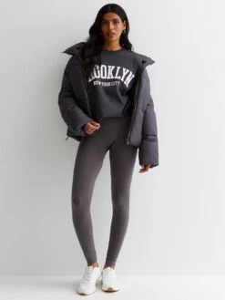 New Look Dark Grey Fleece Leggings -RIVE IS Clothing Shop VP27J SQ3 0000000005 GREY MDo