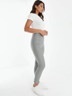 Quiz Grey Faux Leather Seam Leggings -RIVE IS Clothing Shop VP5PR SQ3 0000000005 GREY MDo