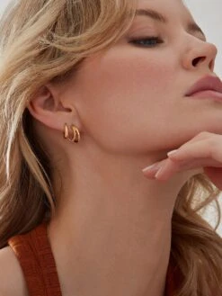 Rachel Jackson Chubby Huggie Hoop Earrings -RIVE IS Clothing Shop VP6W1 SQ5 0000000036 GOLD SLd2