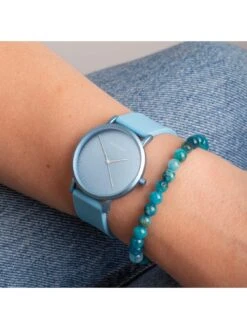 Sekonda Womens Palette Light Blue Silicone Strap With Light Blue Dial Analogue Watch With Matching Blue Apatite Stone Beaded Bracelet Gift Set -RIVE IS Clothing Shop VP6WE SQ3 0000000150 LIGHT BLUE MDd