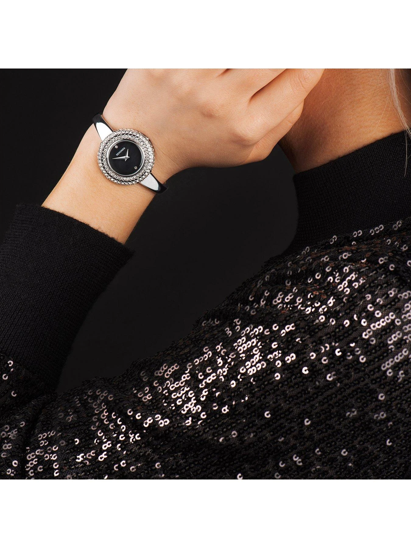 Sekonda Womens Dress Radiance Silver Brass With Black Dial Analogue Watch 5 Sekonda Womens Dress Radiance Silver Brass With Black Dial Analogue Watch - Image 3