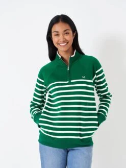 Crew Clothing Half Zip Sweatshirt - Green