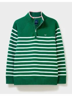 Crew Clothing Half Zip Sweatshirt - Green -RIVE IS Clothing Shop VP7DA SQ3 0000000047 GREEN MDo