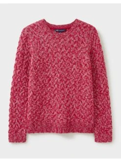 Crew Clothing Twist Yarn Cable Crew - Pink -RIVE IS Clothing Shop VP7EC SQ3 0000000063 PINK MDo