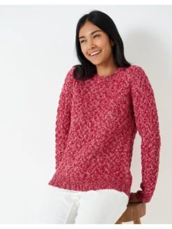 Crew Clothing Twist Yarn Cable Crew - Pink -RIVE IS Clothing Shop VP7EC SQ5 0000000063 PINK MDd1