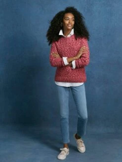 Crew Clothing Twist Yarn Cable Crew - Pink -RIVE IS Clothing Shop VP7EC SQ6 0000000063 PINK MDd2