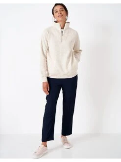 Crew Clothing Half Zip Sweat - Cream -RIVE IS Clothing Shop VP7F9 SQ4 0000000067 CREAM MDd