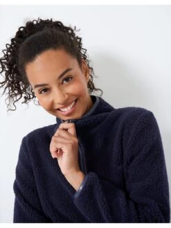 Crew Clothing Zip Through Fleece Sherpa - Navy -RIVE IS Clothing Shop VP7FK SQ5 0000000048 NAVY MDd1