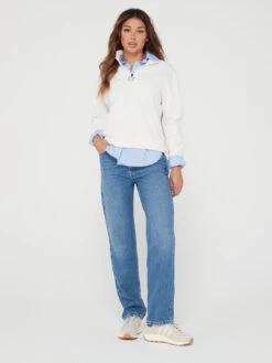 Brave Soul Zip Up Boxy Fleece Sweatshirt -RIVE IS Clothing Shop VP9FO SQ3 0000000067 CREAM MDo