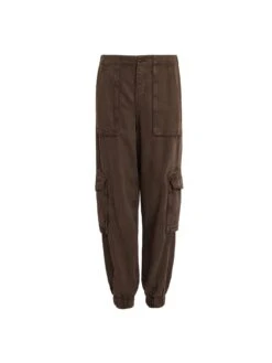AllSaints Frieda Tencel Trousers - Warm Cacao Brown -RIVE IS Clothing Shop VPAUD SQ3 0000000143 BROWN SLf