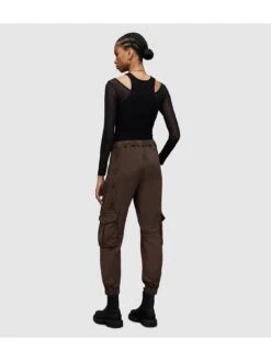 AllSaints Frieda Tencel Trousers - Warm Cacao Brown -RIVE IS Clothing Shop VPAUD SQ4 0000000143 BROWN MDb