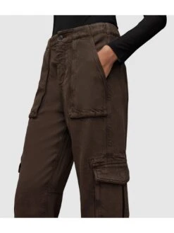 AllSaints Frieda Tencel Trousers - Warm Cacao Brown -RIVE IS Clothing Shop VPAUD SQ6 0000000143 BROWN SLd1