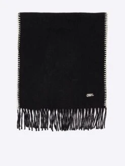 River Island Blanket Stitch Scarf - Black